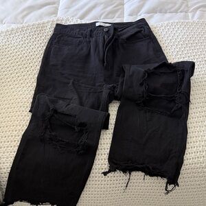 Black Distressed Women Jeans